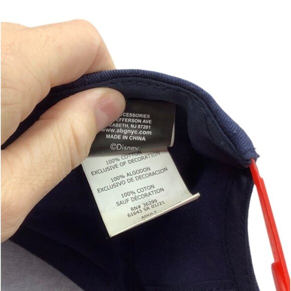 Disney Mickey Mouse Blue Star Navy Blue Adjustable Adult Cap Hat Red Snapback - Picture 4 of 7